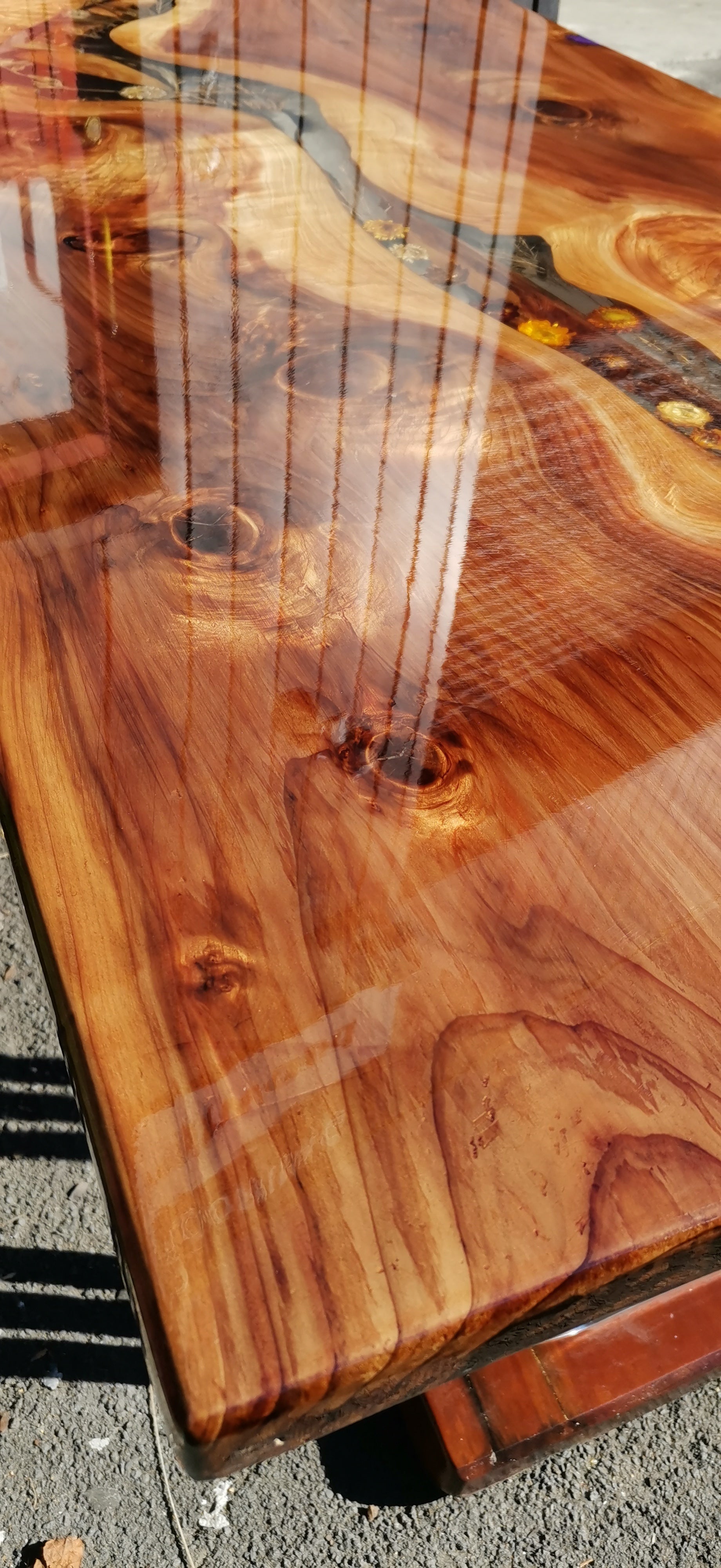 Japanese cedar epoxy table