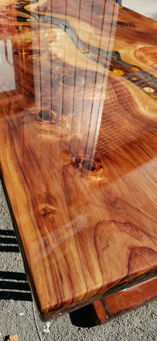 Japanese cedar epoxy table