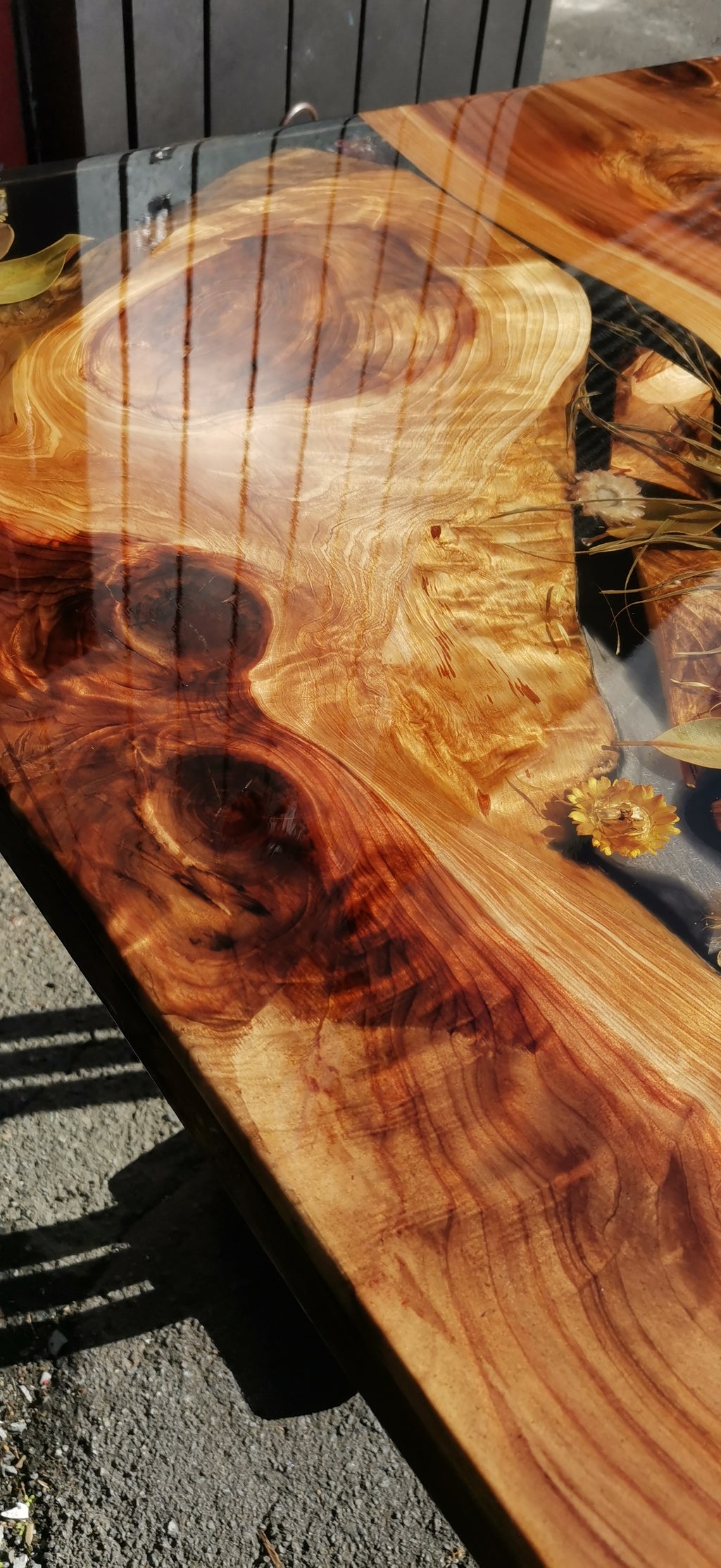 Japanese cedar epoxy table