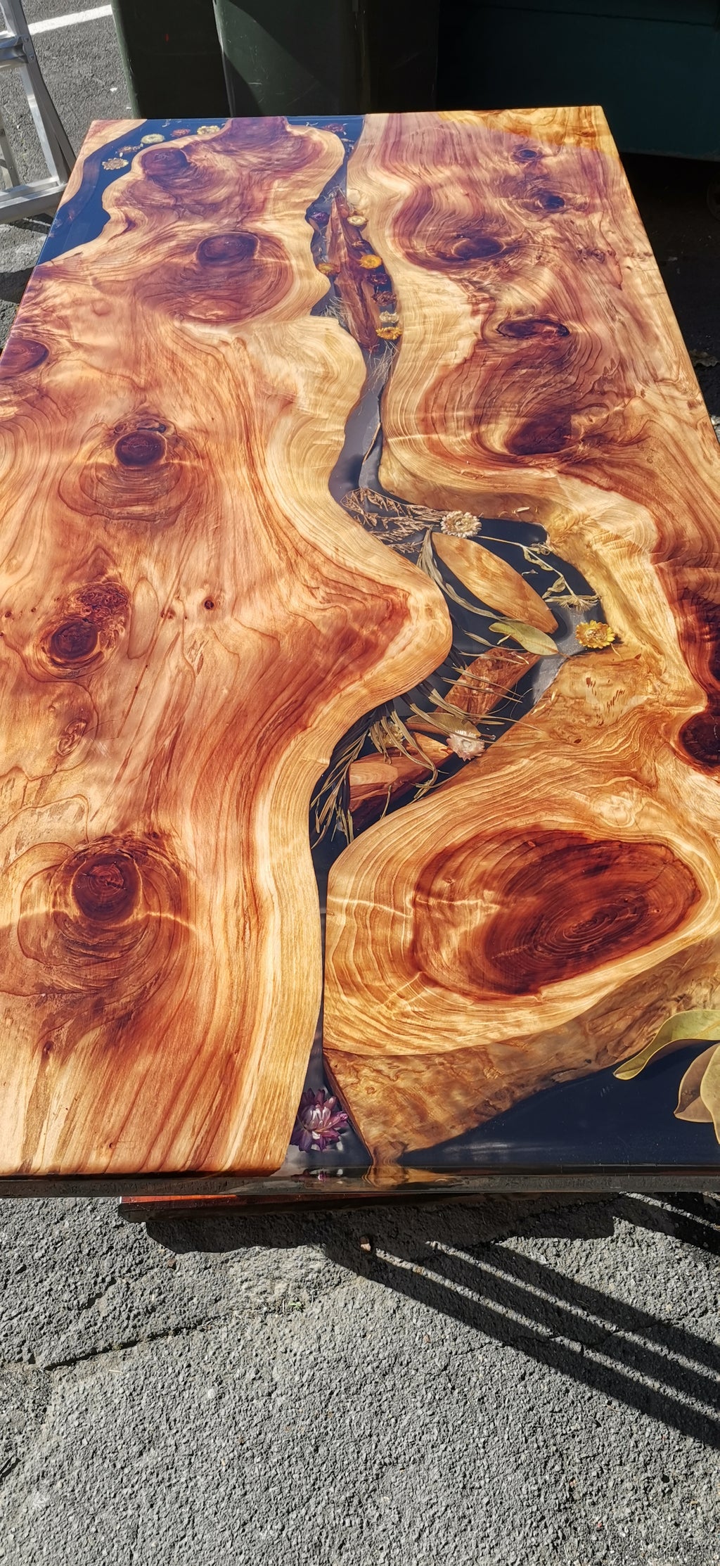 Japanese cedar epoxy table