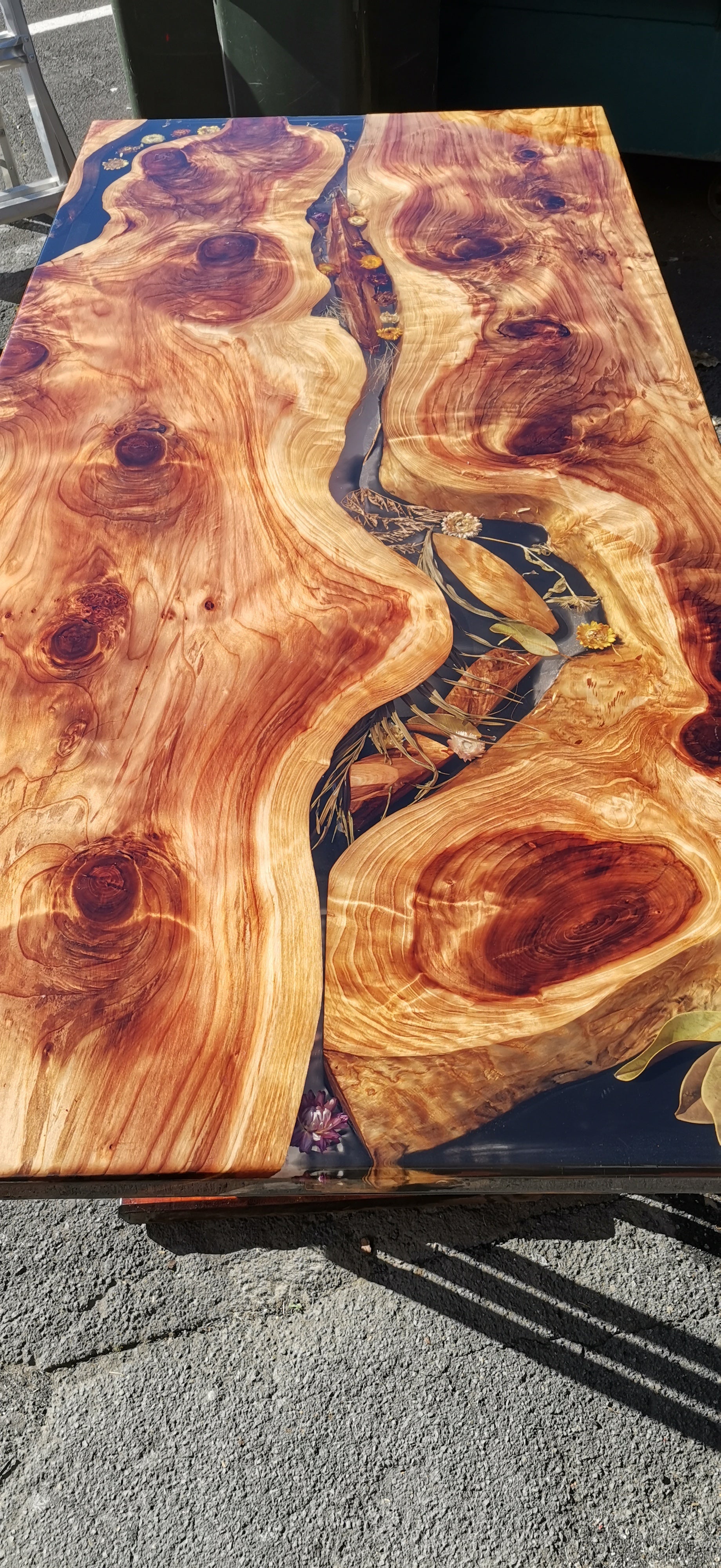 Japanese cedar epoxy table