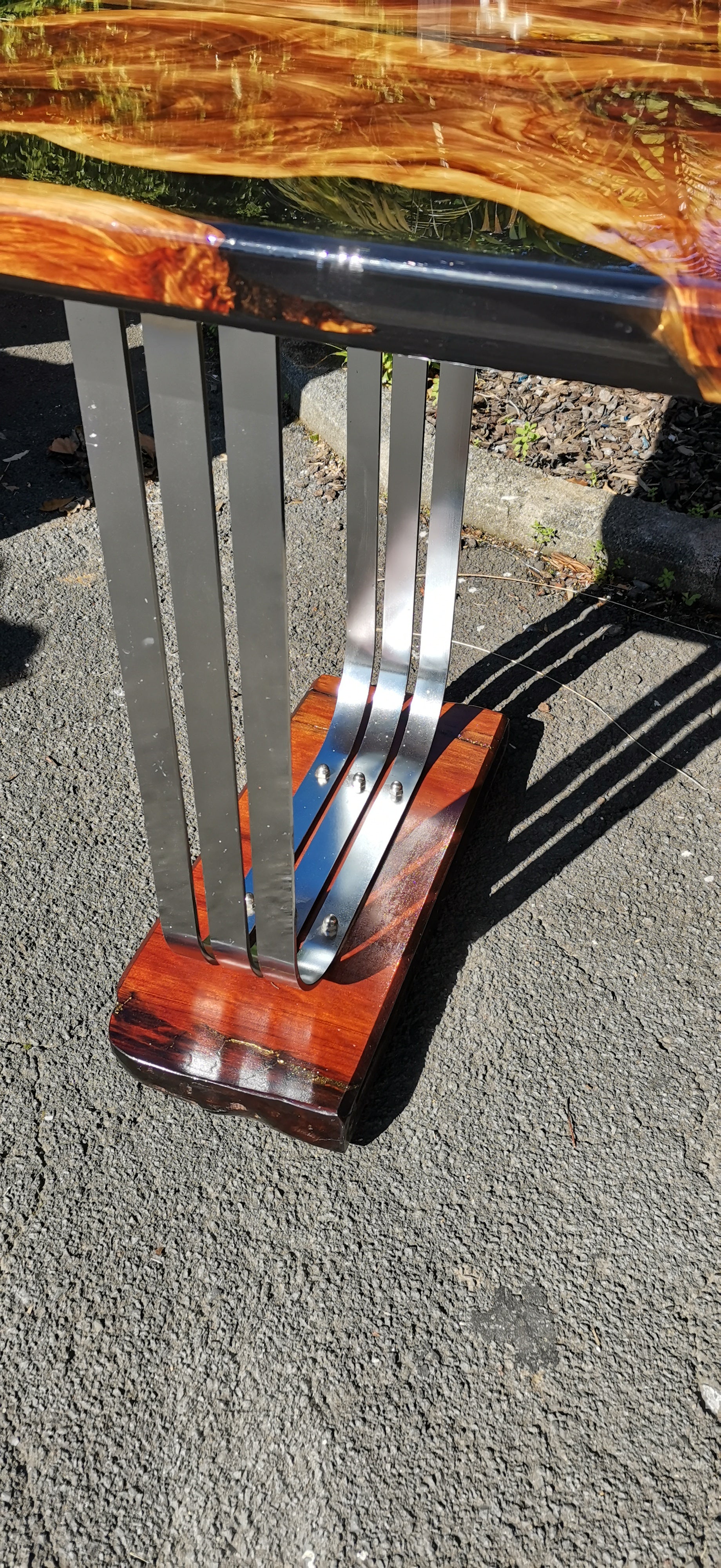 Japanese cedar epoxy table