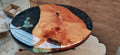Large round epoxy table macrocarpa cosmic