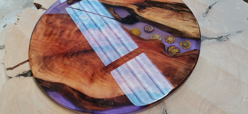 Round Epoxy Table purple