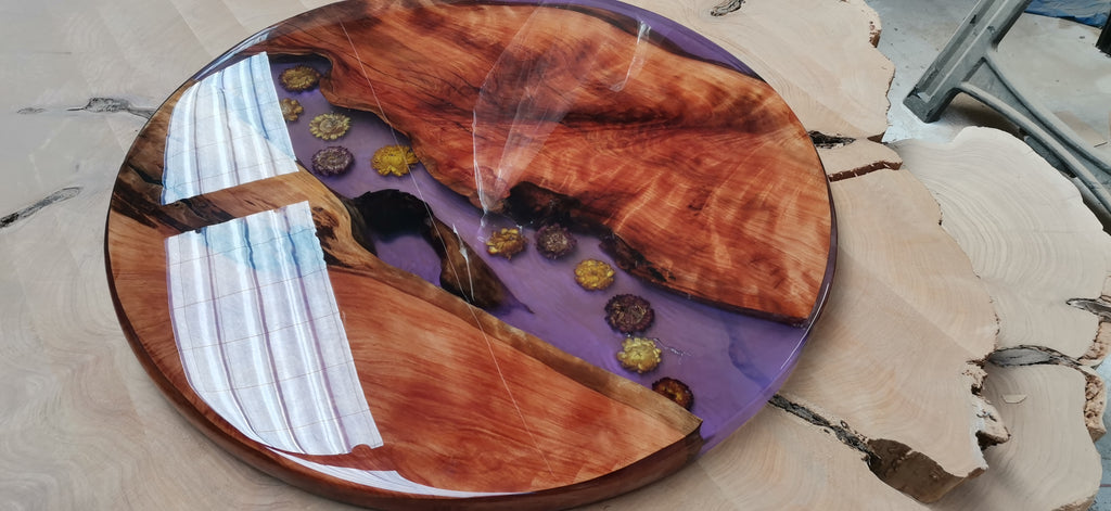 Round Epoxy Table purple